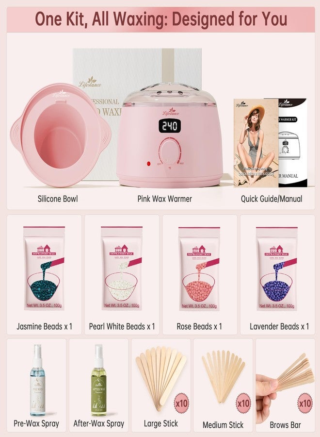 Lifestance Waxing Kit for Women & Men - Pink L3 Digital Warmer - Image 3