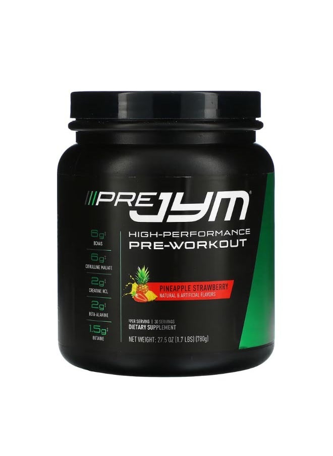JYM Supplement Science - Pre JYM High Performance Pre Workout Pineapple Strawberry 1.7 lbs 780 g - Image 1