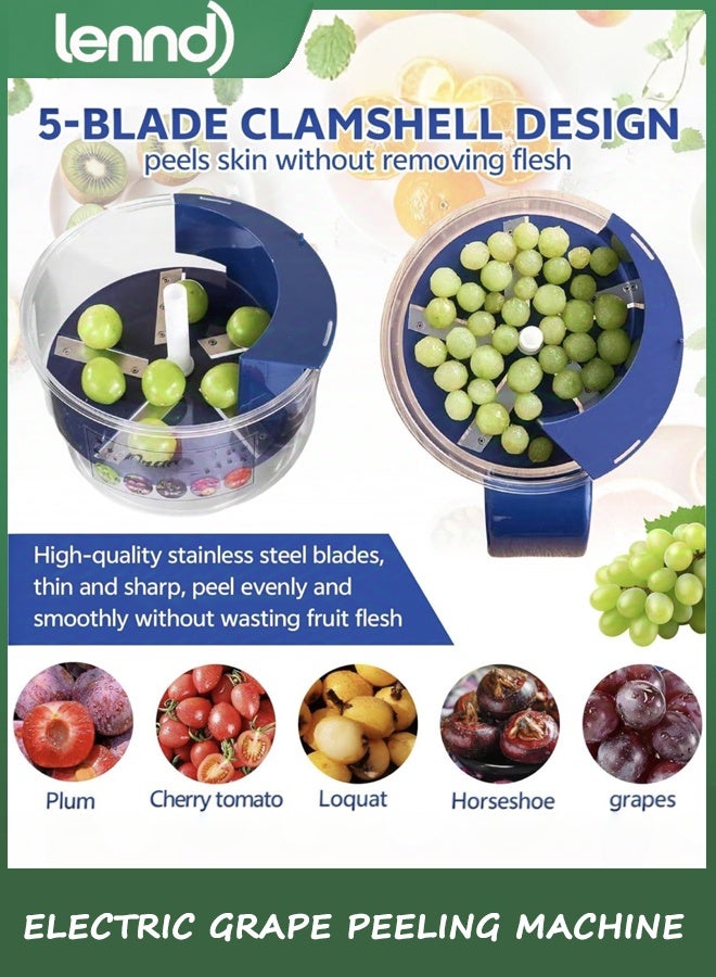 LENND Electric Grape Peeling Machine, Garlic Peeler Machine, Automatic Small Fruit Peeling Tool, Rechargeable Home Kitchen Aid Peeler for Elderly, Commercial Smart Fruit Machines - Image 5