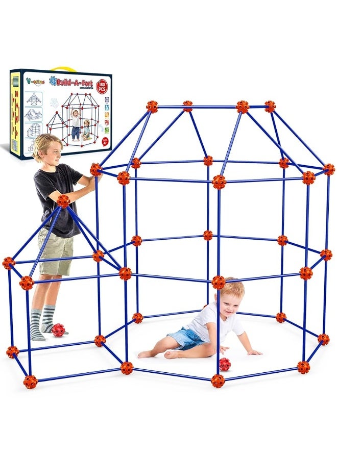 V-Opitos V-Opitos 180 Pack Fort Building Kits for Kids Age 4, 5, 6, 7, 8+ Years Old, Creative STEM Building Toys for DIY Castles, Tunnels, Play Tent, Ideal Christmas, Birthday Gifts for Boys & Girls  - Image 3