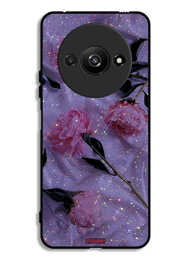 Tolwak Xiaomi Redmi A3 4G Protective Case Cover Glitter Roses - Image 1