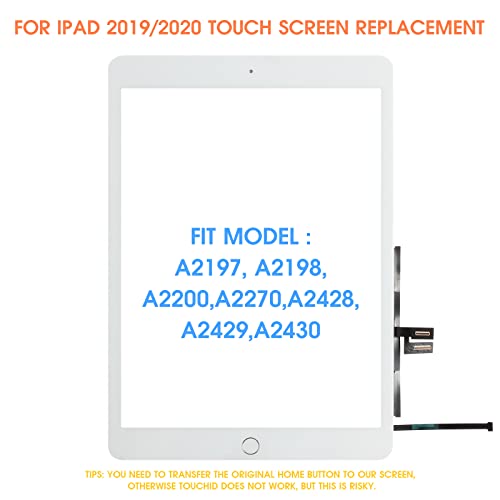 ARSSLY شاشة تعمل باللمس لجهاز آيباد 7 الجيل السابع 8 الجيل الثامن 2019 2020 بديل الشاشة، لجهاز آيباد 10.2" A2197 A2198 A2200 A2270 A2428 A2429 A2430 ديجيتزر مع زر الصفحة الرئيسية وأدوات الإصلاح (ليس LCD) - Image 2