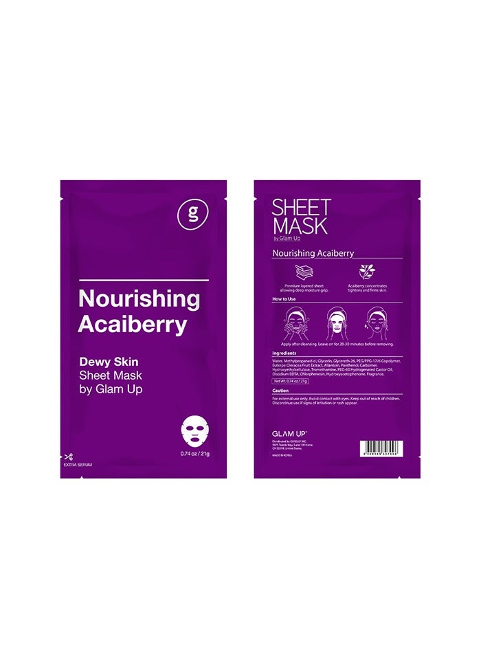 جلام آب قناع ورقي من جلام أب مغذي بالتوت الأكاي (10 ورقات) - للبشرة الندية - Image 3