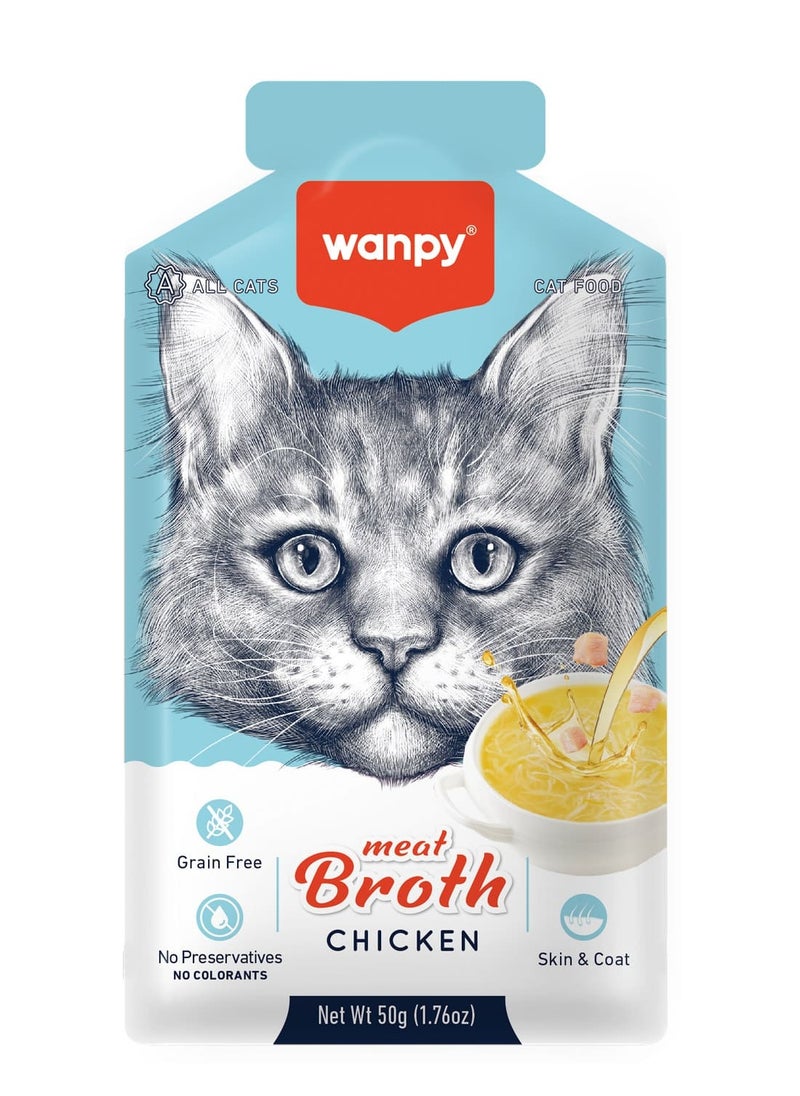 Wanpy Wanpy Meat Broth Chicken for Cats (50gm) X 12PCS 