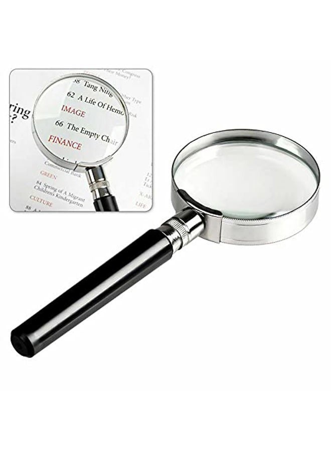 winvin 10X Magnification Handheld Magnifier Magnifying Glass Handle Low Vision Aid for Book Reading, Hobby Observation, Science (50MM) - Image 1