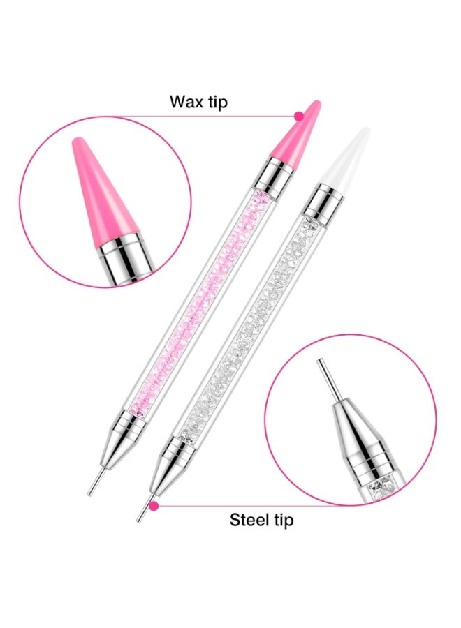 اترجسز Rhinestone Picker Tool, 2 Bedazzling Pen, 6 Extra Wax Tips & Tweezer | 16pcs Bedazzling Tools, الماس اللوحة نقطة القلم مع دقة Tweezer, الأظافر فن DIY Kit - Image 5