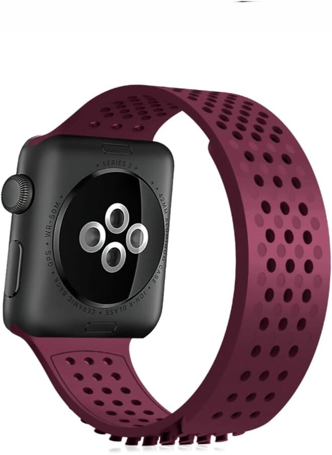 Generic - Fekra Silicone Strap For Apple watch band Ultra 49mm 45mm 44mm Breathable bracelet iWatch series 9 8 7 6 SE Ultra 2 strap - Image 1