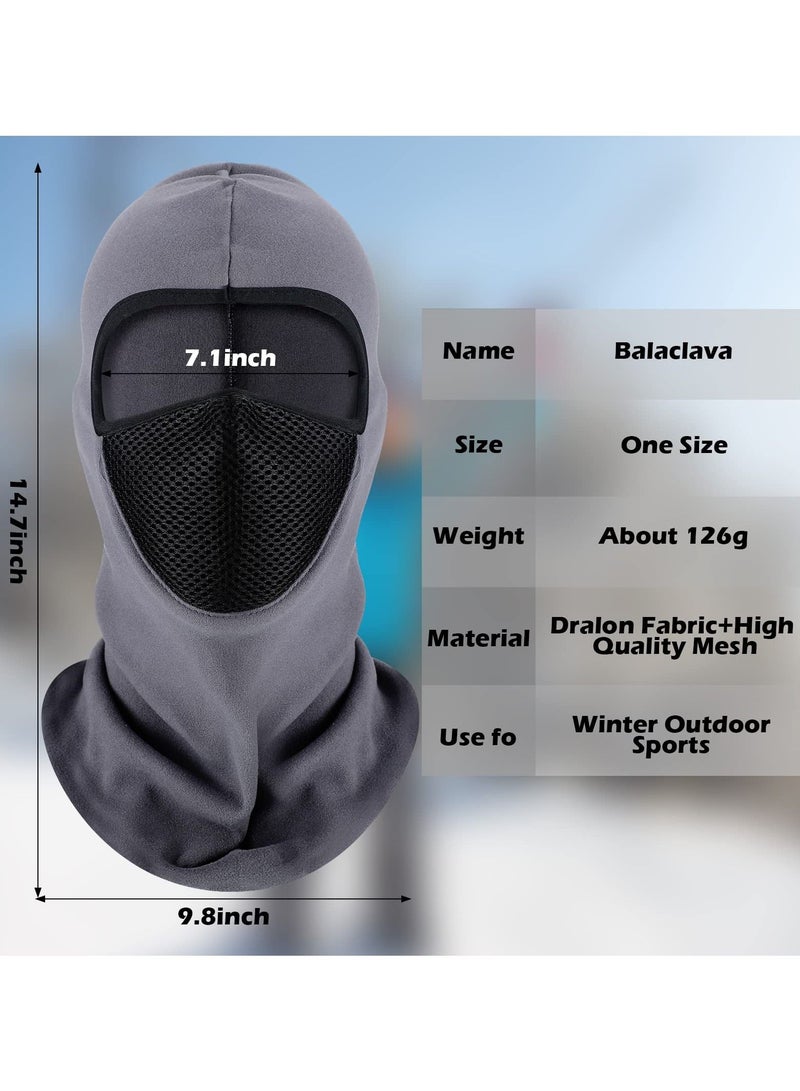 Y&D SYOSI 2 Pcs Balaclava Masks, Thicken Fleece Mask Winter Thermal Windproof for Outdoor Skiing Cycling Snowboarding Full Cover Unisex (Black, Gray)  - Image 3