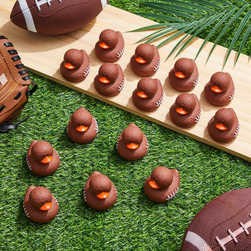Deekin 50 Pcs Football Rubber Ducks 2 Inch Bulk Football Party Favors for Team Events Decorations Birthday Party Supplies Club Player Gift - Image 3