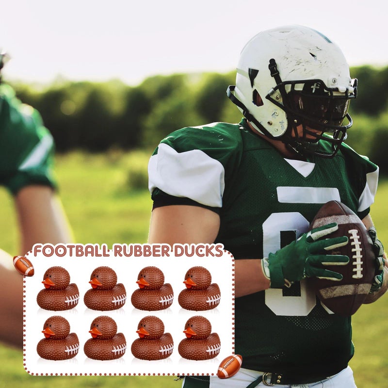 Deekin 50 Pcs Football Rubber Ducks 2 Inch Bulk Football Party Favors for Team Events Decorations Birthday Party Supplies Club Player Gift - Image 4