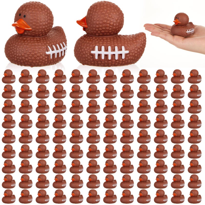 Deekin 50 Pcs Football Rubber Ducks 2 Inch Bulk Football Party Favors for Team Events Decorations Birthday Party Supplies Club Player Gift - Image 1