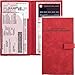 PlusXpres Auto Insurance and Registration Card Holder Vehicle Glove Box Document Organizer Car Essential Paperwork Holder for DMV AAA Contact Information Cards Premium PU Leather Wallet Case Red - Image 2