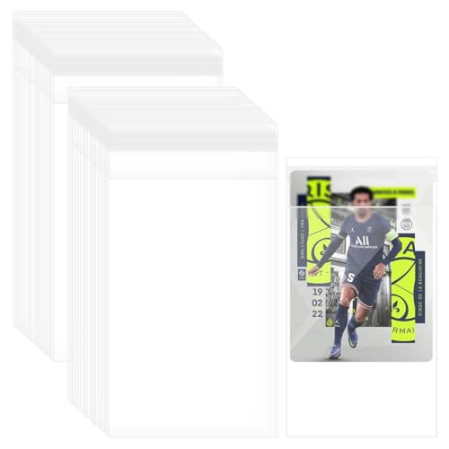 PATPAT® 100Pcs Trading Card Sleeves Open Card Sleeves for Game Cards Photo Cards Pouches 2.5" x3.5" Clear Pouches Anti-stain Protective Sleeve for Collectible Trading - Image 1