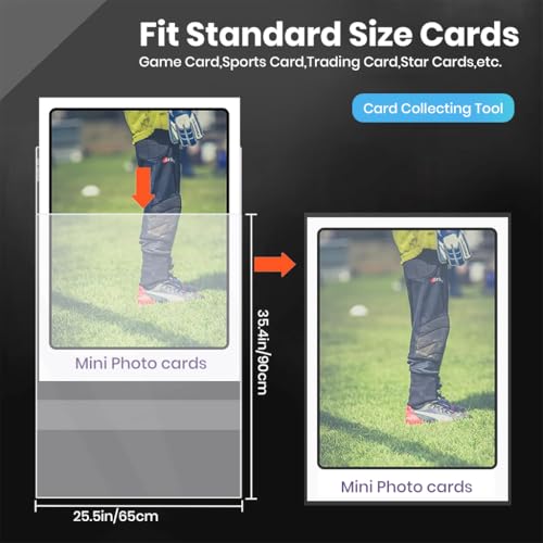 PATPAT® 100Pcs Trading Card Sleeves Open Card Sleeves for Game Cards Photo Cards Pouches 2.5" x3.5" Clear Pouches Anti-stain Protective Sleeve for Collectible Trading - Image 2