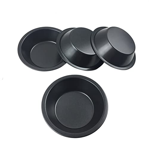 LoveDeal Nonstick 5 Inch Mini Pie Pans Set of 4 Small Pie Plates for Baking 78oz Carbon Steel Round Bakeware Set for Baking Pies Cakes Tarts Desserts Recipes  Black