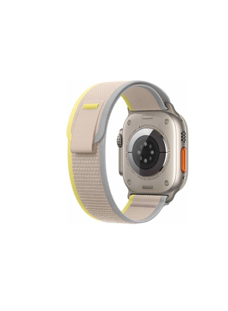 سوار تريل لوب متوافق مع ساعة أبل 42/44 ملم ونايلون سبورت آي واتش سيريز 4/5/6 -  رمادي أصفر - Image 2
