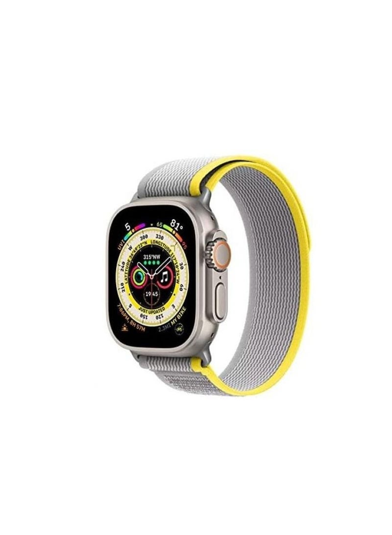سوار تريل لوب متوافق مع ساعة أبل 42/44 ملم ونايلون سبورت آي واتش سيريز 4/5/6 -  رمادي أصفر - Image 3
