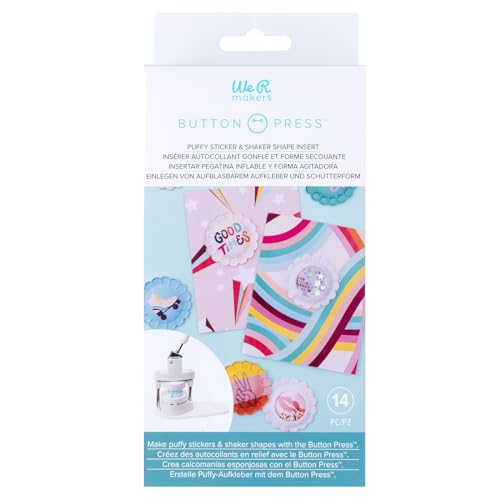 We R Memory Keepers Button Press Puffy Sticker and Shaker Shape Kit, Fastners Buttons Arts Crafts Sewing Notion Paper Supplies Scrapbooking Stamping Journaling Printmaking DIY Office Home - Image 2