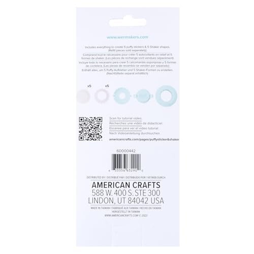 We R Memory Keepers Button Press Puffy Sticker and Shaker Shape Kit, Fastners Buttons Arts Crafts Sewing Notion Paper Supplies Scrapbooking Stamping Journaling Printmaking DIY Office Home - Image 3