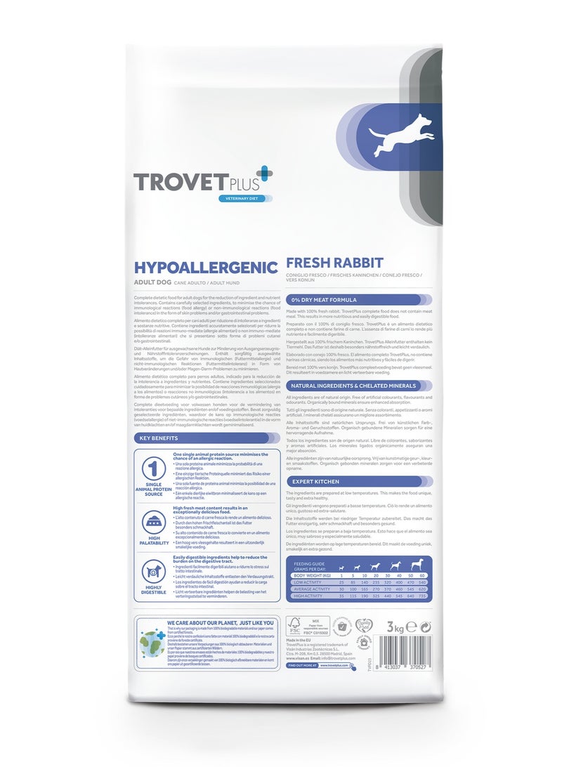 Trovet Trovet Plus Adult Dog Hypoallergenic Rabbit Veterinary Diets 10kg - Image 3