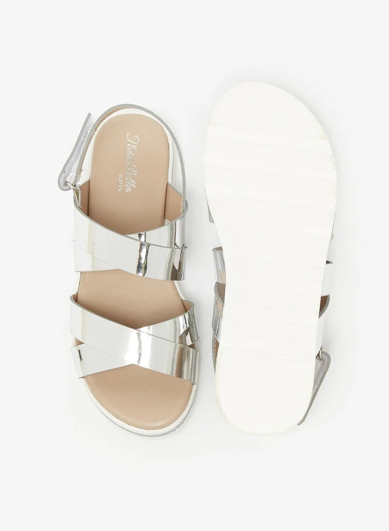 فلورا بيلا Strappy Sandals with Hook and Loop Closure