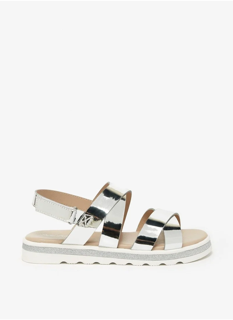 فلورا بيلا Strappy Sandals with Hook and Loop Closure