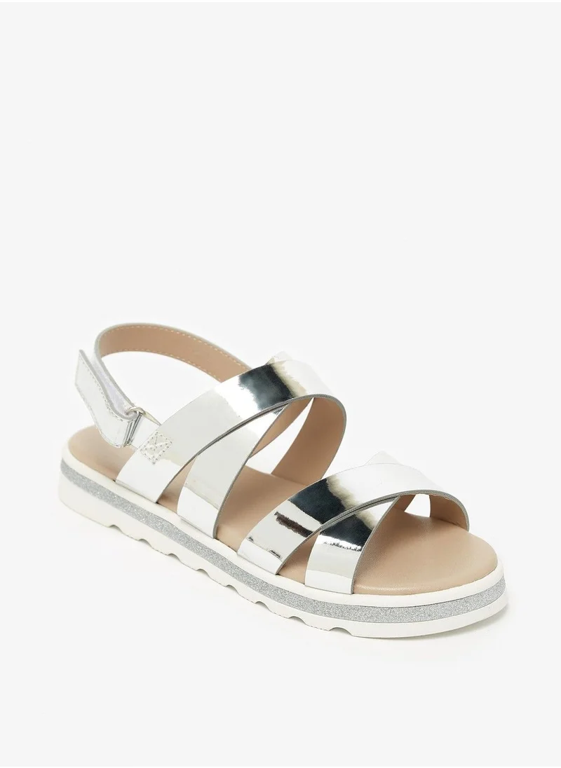 فلورا بيلا Strappy Sandals with Hook and Loop Closure
