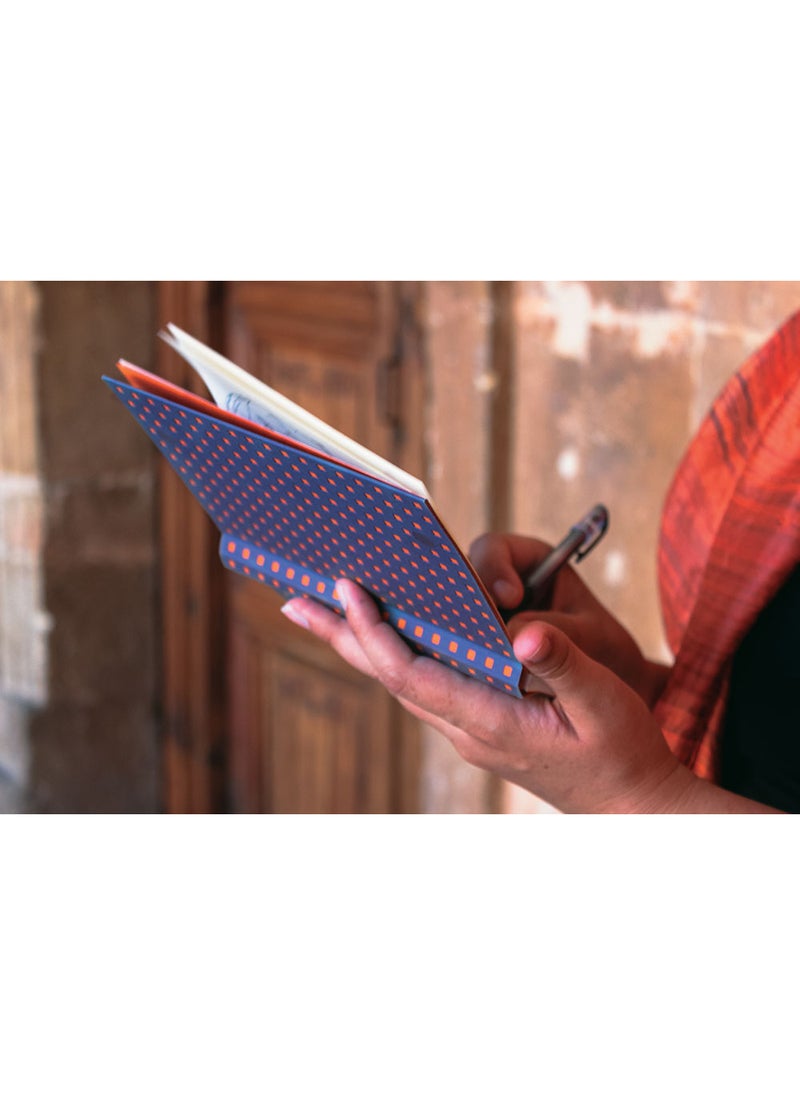 Paper-Oh Quadro Grey on Orange B6.5 Lined Wrap Closure 112 Pages 100gsm Notebook - Pack of 2 - Image 4