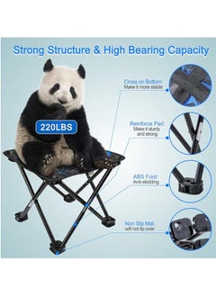 Beauenty Camping Stool Portable Folding Stool Portable Chair Mini Foldable Stool Fishing Stool for Adults Fishing Hiking Gardening and Beach with Carry Bag  - Image 2