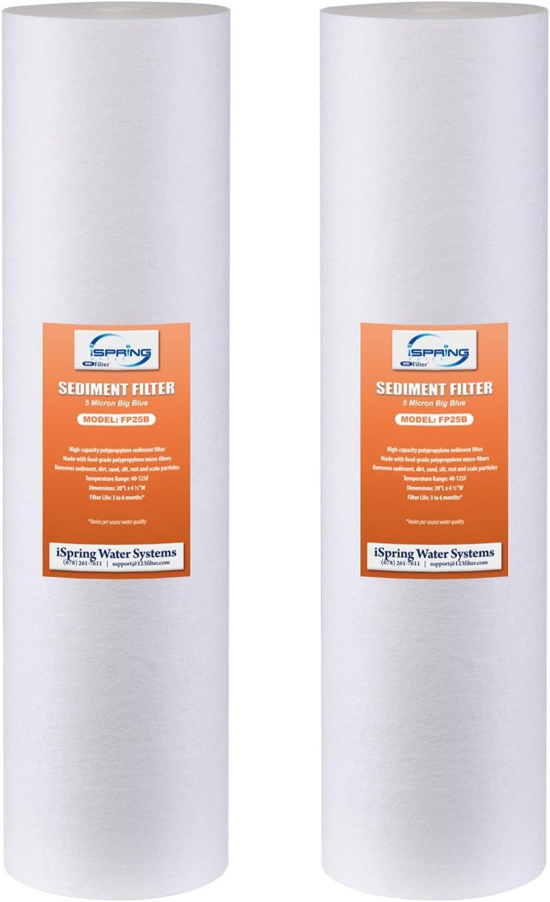 iSpring iSpring Whole House Water Filter Cartridge Iron  Manganese Reducing Water Filter Whole House  5Micron 20 x 45 Whole House Water Filter Cartridges High Capacity Sediment Filter  - Image 5