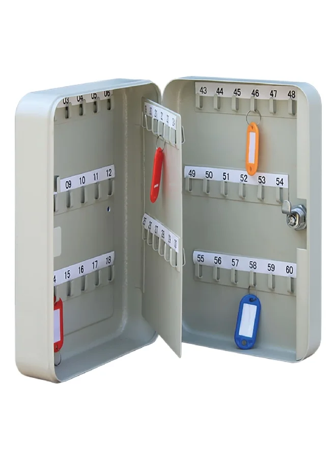 HoneyBee Lockable Door Durable Powder Coated Finish 60 Sturdy Hooks Key Box Beige 25.6 x 19 x 9 cm TS0071