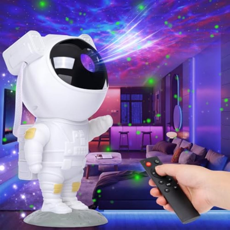 Amosse Star Projector Galaxy Night Light, Birthday Gifts Toys for 2-10 Year Old Boys Girls- Astronaut Starry Nebula Ceiling LED Lamp with Timer and Remote, Projection Lights for Bedroom Décor - White - Image 1