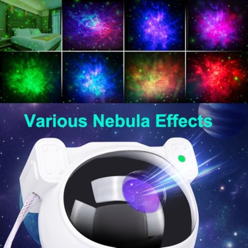 Amosse Star Projector Galaxy Night Light, Birthday Gifts Toys for 2-10 Year Old Boys Girls- Astronaut Starry Nebula Ceiling LED Lamp with Timer and Remote, Projection Lights for Bedroom Décor - White - Image 2