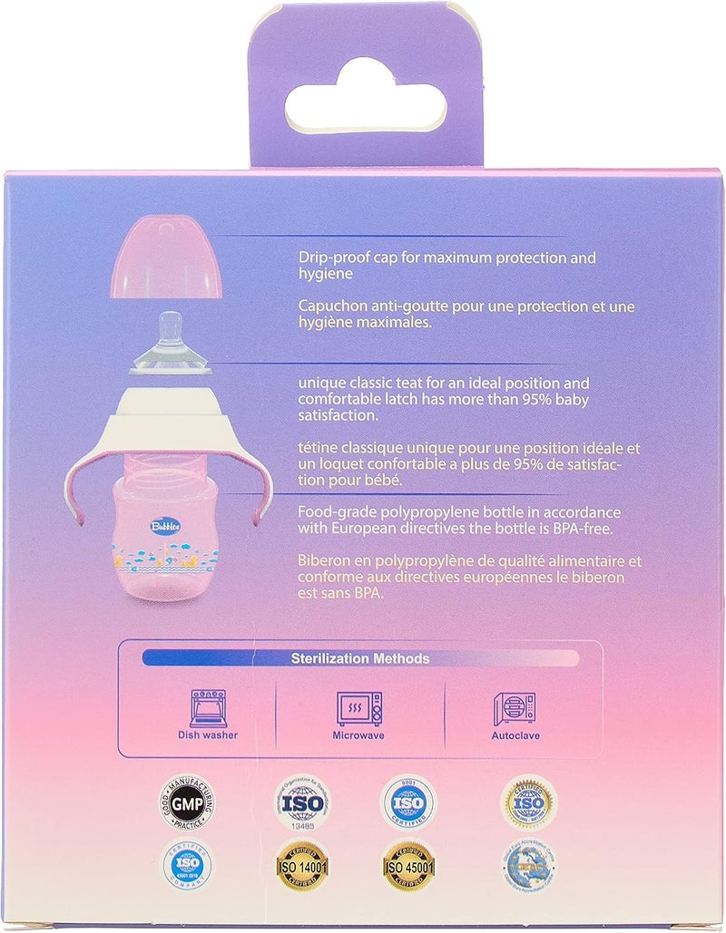 Bubbles Natural Feeding Bottle 150 ml With Hand Rose - Image 4