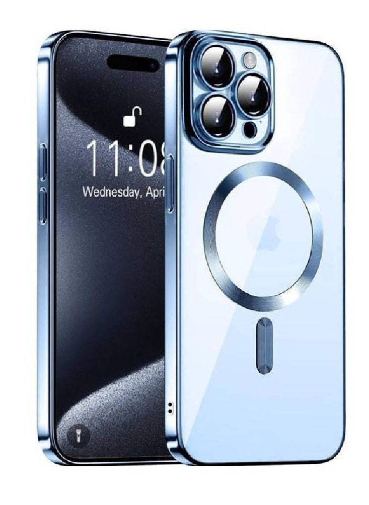 BGM Scratch Magnetic Camera Protection Case Cover For 15 Pro 6.1 Inch - Blue 