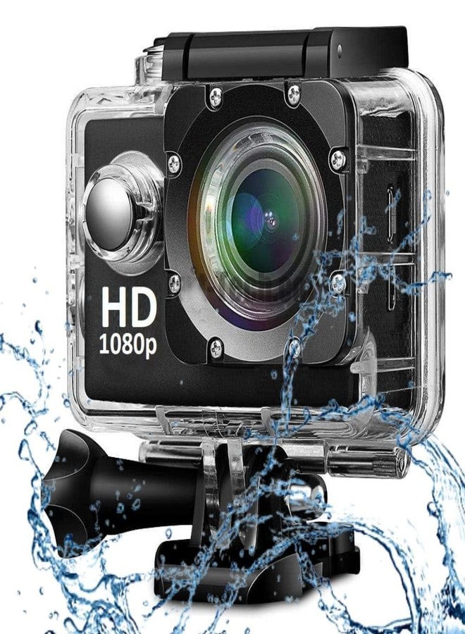 DEATTI Action Camera 1080P 12MP Sports Camera Full HD 2.0 Inch Action Cam 30m/98ft Underwater Waterproof Camera with Mounting Accessories (DECM4) - Image 1