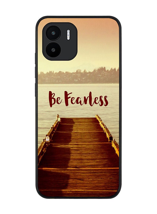 Stylizedd Rugged Black edge case for Xiaomi Redmi A2 / Xiaomi Redmi A1 Slim fit Soft Case Flexible Rubber Edges Anti Drop TPU Gel Thin Cover - Be Fearless - Image 1