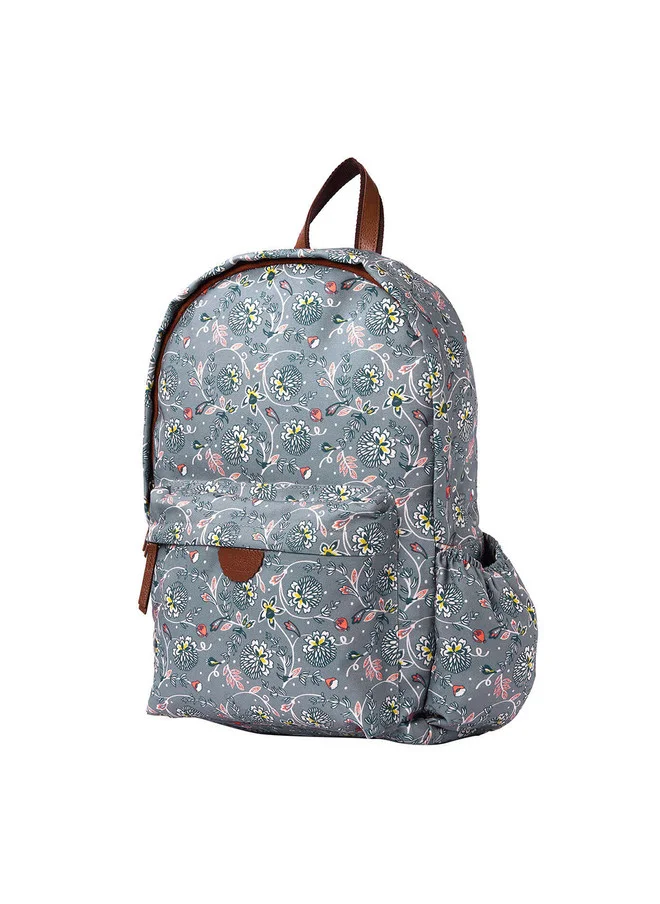 تشومباك Teal By Chumbak Grey Bloom Laptop Backpack