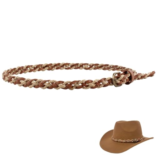 nemokamai Cowboy Hat Bands for Men Women Leather Hatbands Belt for CowboyWesternFedoraCowgirl Hats Multicolor - Image 1