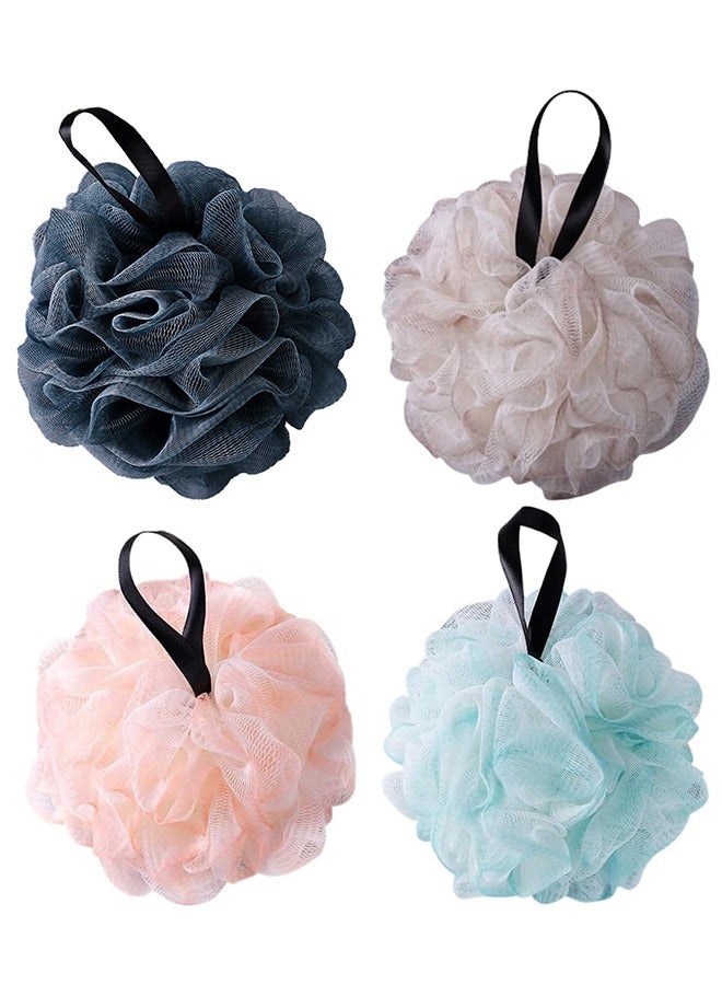 4 Pieces Bath Sponges,Bath Sponges Loofahs,Mesh Pouf Loofahs, for Enhanced Skin Care for Men & Women,Nature-Inspired, Luxurious Bathing Experience  - Image 1