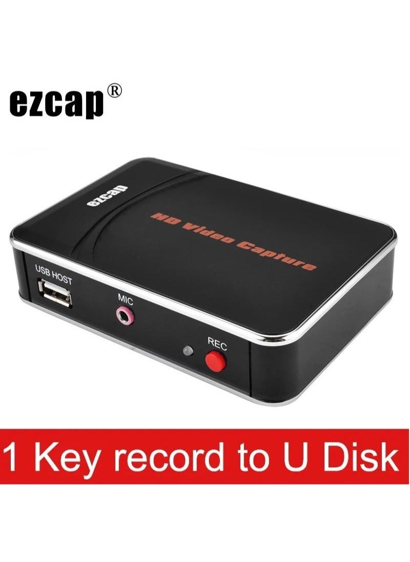 إزكاب - بطاقة التقاط الفيديو EZCAP 280HD HDMI لتسجيل الألعاب صندوق تسجيل فيديو بدقة 1080P و30 إطارًا في الثانية لجهاز Xbox PS3 PS4 بمدخل صوتي للميكروفون، إلى قرص USB، بدون الحاجة إلى جهاز كمبيوتر - Image 1