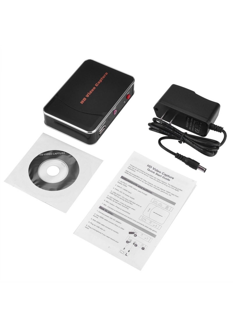 إزكاب - بطاقة التقاط الفيديو EZCAP 280HD HDMI لتسجيل الألعاب صندوق تسجيل فيديو بدقة 1080P و30 إطارًا في الثانية لجهاز Xbox PS3 PS4 بمدخل صوتي للميكروفون، إلى قرص USB، بدون الحاجة إلى جهاز كمبيوتر - Image 1