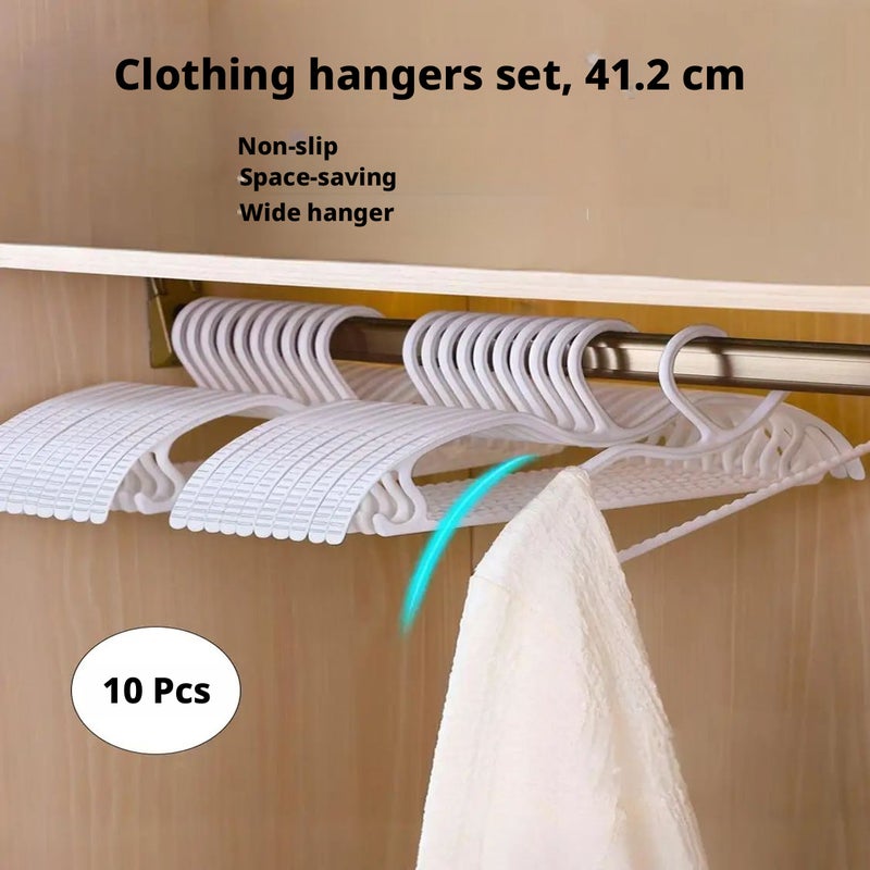 Plastic Hangers 41.2 cm 10 pcs White - Image 1