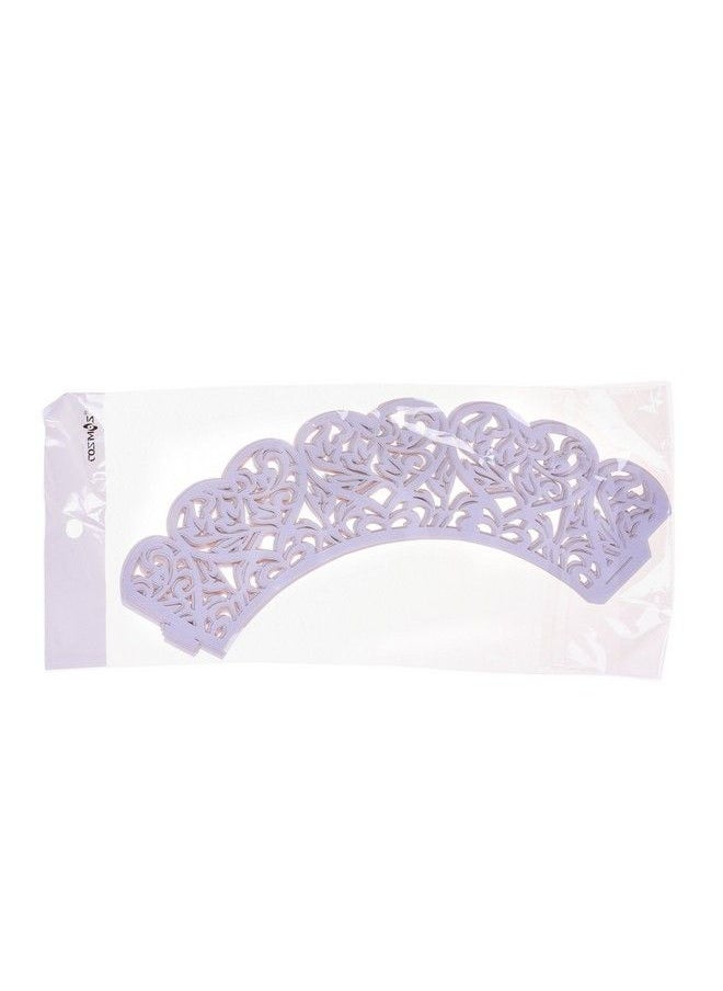 COSMOS - 24 Pcs White Lace Heart Cutout Cupcake Wrapper Wraps Liner Wedding Party Cake Decoration - Image 1