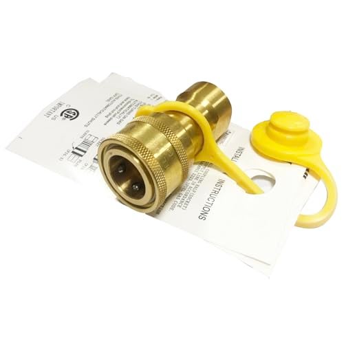 GRILLJOB 1/2" Gas Quick Connect Kit, Disconnect Connector with Female Insert Plug and 1/2" x 1/2" Male NPT Fitting, Solid Brass 1/2 inch Natural Gas Propane Quick Connect Adapter - Image 4