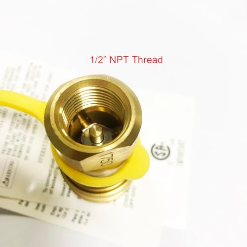 GRILLJOB 1/2" Gas Quick Connect Kit, Disconnect Connector with Female Insert Plug and 1/2" x 1/2" Male NPT Fitting, Solid Brass 1/2 inch Natural Gas Propane Quick Connect Adapter - Image 5