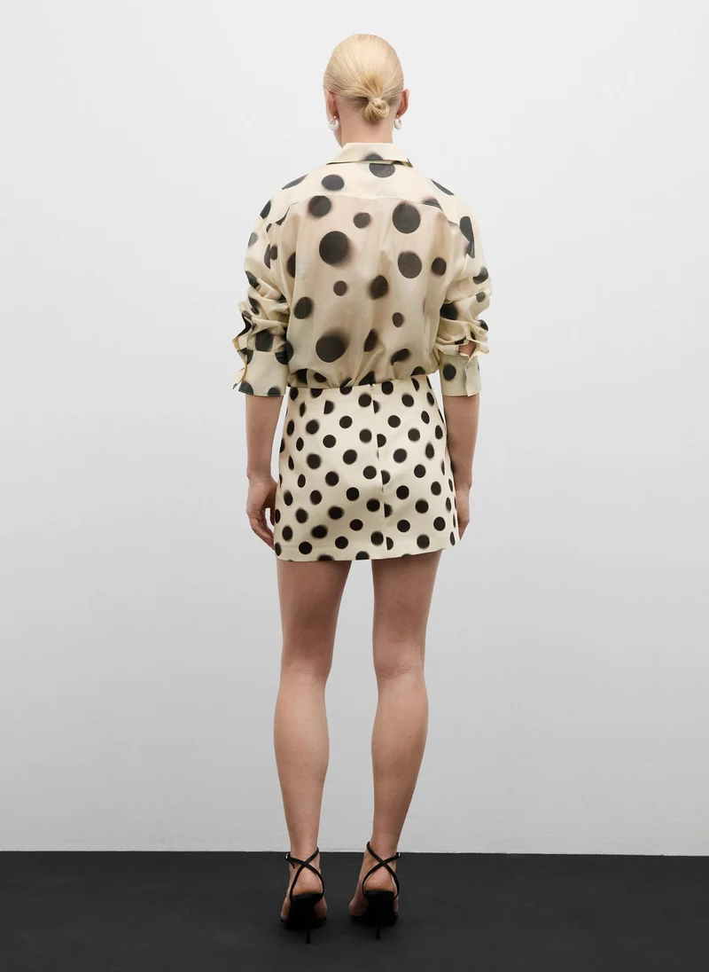 MANGO Polka-Dot Lyocell Shirt