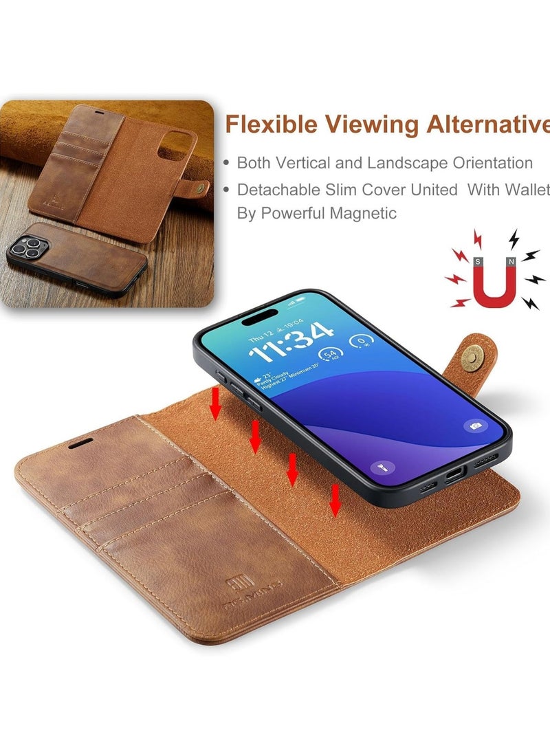 General 2-in-1 Detachable Magnetic Case Compatible with iPhone 16 Pro Max, Leather Wallet Case with 3 Card Slots, Shockproof Case for iPhone 16 Pro Ma  - Image 3