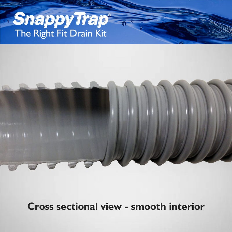 Coflex Snappy Trap Single Kitchen Sink Drain Kit, 1-1/2" with Flexible P-Trap, All-in-One Drain Kit for Single Bowl Kitchen Sinks, Universal Compatibility, No-Tool Easy Installation (DK-100 Silver) - Image 5