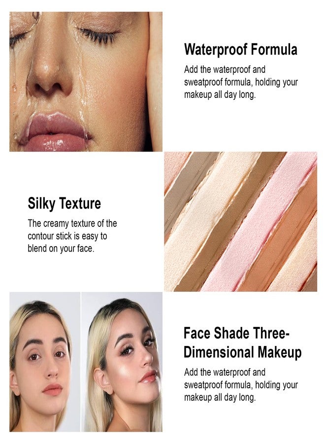 FV Dual-Ended Contour & Highlighter Stick - 2 Pack, Waterproof, Long-Lasting, Creamy & Blendable Formula, Natural Finish Sculpting Stick for Face & Body, Shades: 02 Light/Medium & 01 Medium - Image 5